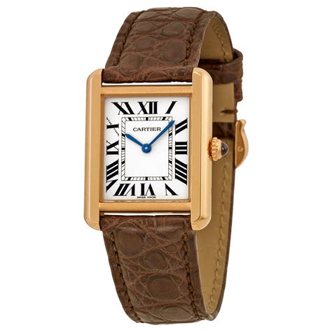 cartier watch leather straps|cartier tank brown leather strap.